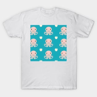 Bountiful Sea - Super Cute Colorful Octopus Pattern T-Shirt